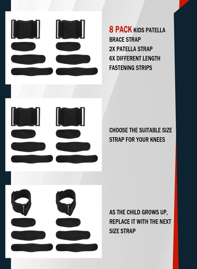 RoundFunny 2 Sets Kids Osgood Schlatter Knee Brace Youth Kids Patella Brace Strap with 3 Different Length Adjustable Patellar Tendon Support Straps Knee Pain Relief Knee Strap Brace Support for Sports - Image 5